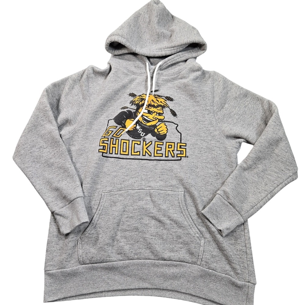 Wichita State Shockers Hoodie Mens Large Gray NCAA Basketball Charlie Hustle